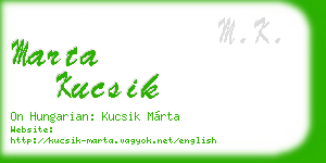 marta kucsik business card